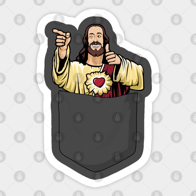 Buddy Christ in Pocket Sticker by valentinahramov